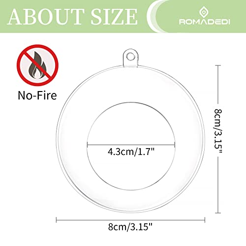 Romadedi 20 Pcs Hanging Tealight Holders Globes: Romadedi Fillable Acrylic Bulk Hanging Tea Light Ball, Bulb 3.15'' Ornaments Fillable for Party Wedding Centerpiece Christmas Home Decorations DIY - Image 2