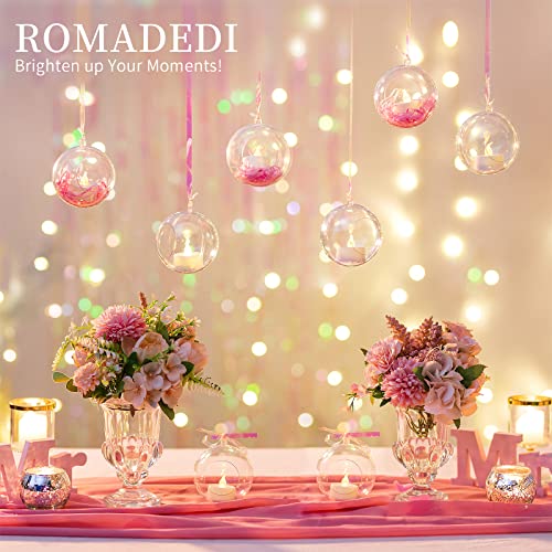 Romadedi 20 Pcs Hanging Tealight Holders Globes: Romadedi Fillable Acrylic Bulk Hanging Tea Light Ball, Bulb 3.15'' Ornaments Fillable for Party Wedding Centerpiece Christmas Home Decorations DIY - Image 3
