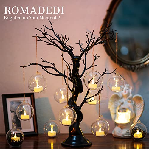 Romadedi 20 Pcs Hanging Tealight Holders Globes: Romadedi Fillable Acrylic Bulk Hanging Tea Light Ball, Bulb 3.15'' Ornaments Fillable for Party Wedding Centerpiece Christmas Home Decorations DIY - Image 5