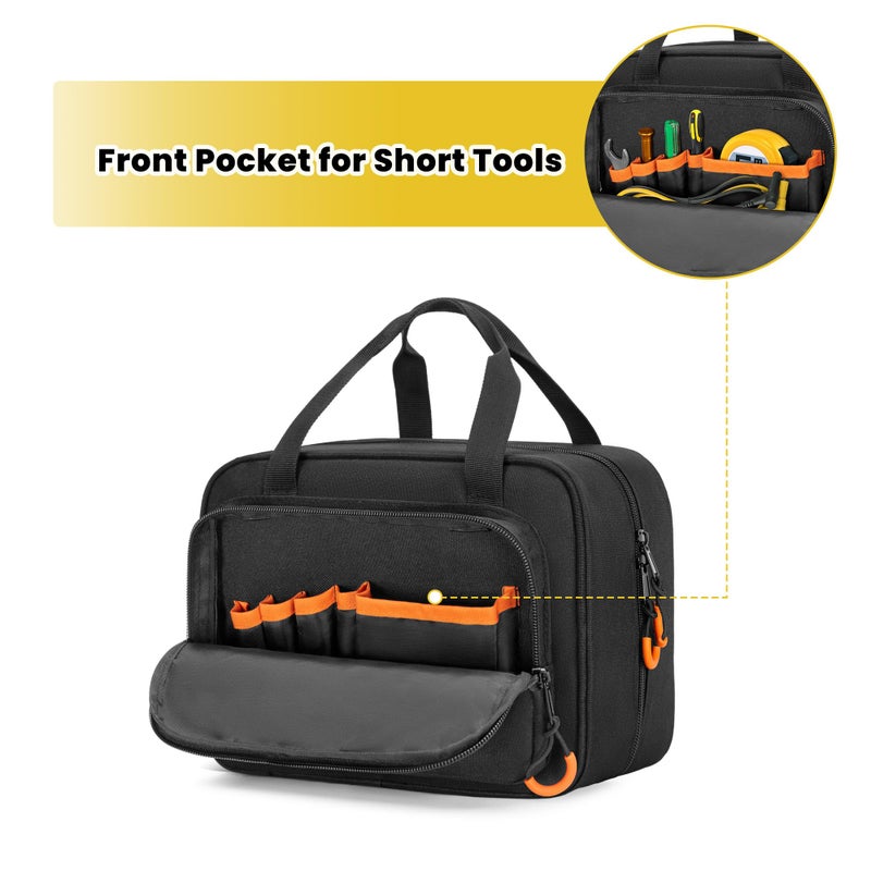 Rexmica Carrying Bag Compatible with Fluke Digital Multimeter/325 Clamp Multimeter, Electric Tester Tool Storage Bag with Multiple Pockets for Electrician (Bag Only) - Image 2