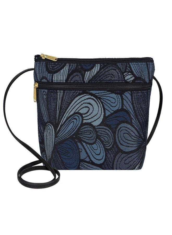 Danny K. Women's Tapestry Zipper Purse Crossbody Handbag, Adjustable Cord, Handmade in USA (Splash) - Image 1