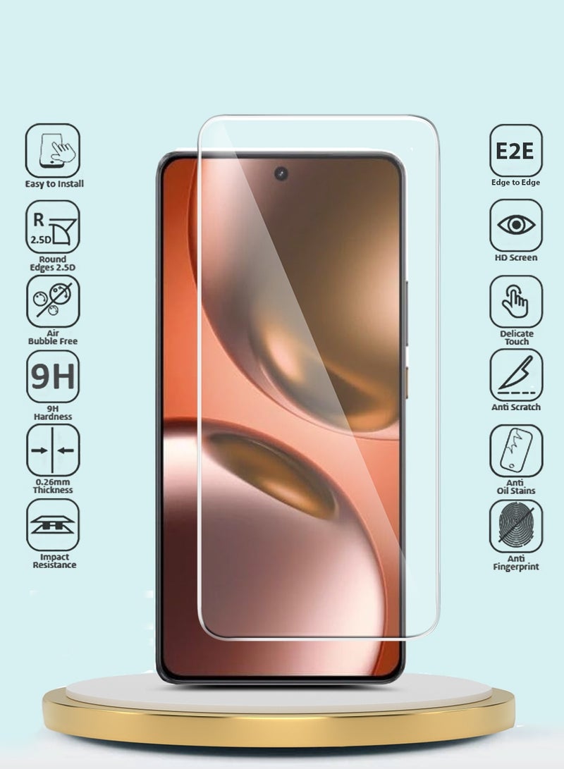 جيماكس واقي شاشة من الزجاج المقسّى Realme GT 7 5G / Realme GT 7T 5G 2025 سلسلة GMAX المميزة بحواف منحنية 9H 2.5D - شفاف - Image 2