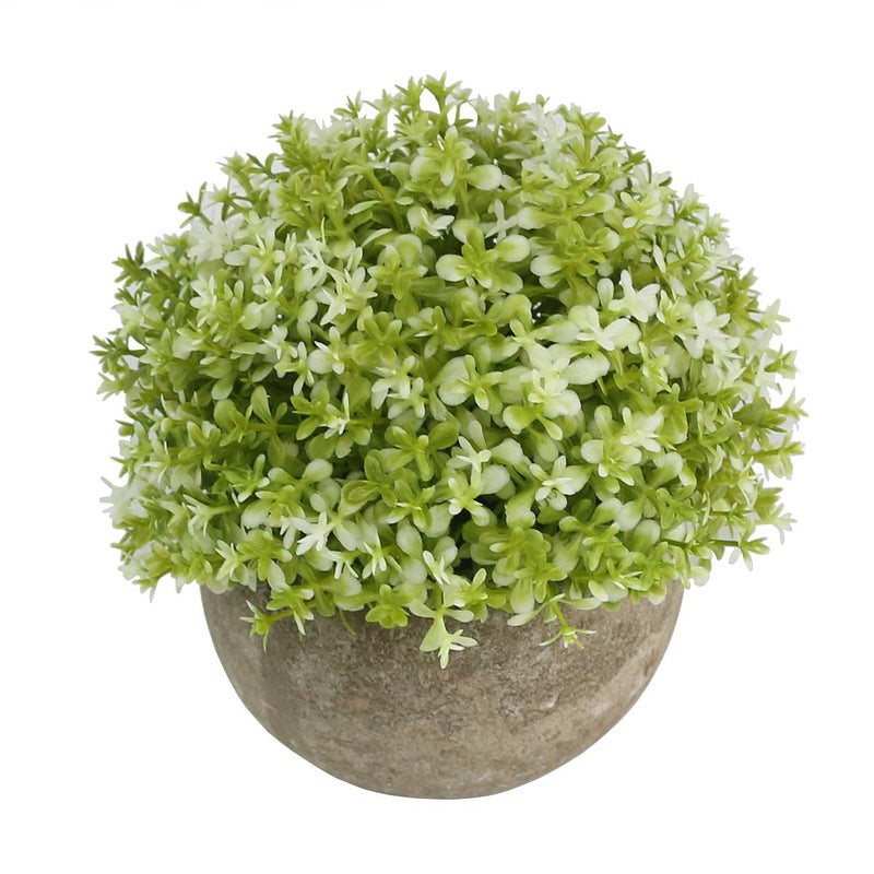 Ogrmar 4PCS Mini Plastic Artificial Plants Grass in Pot/Small Artificial Faux Greenery/Mini Plants Topiary Shrubs Fake Plants for Bathroom  House Decorations - Image 4