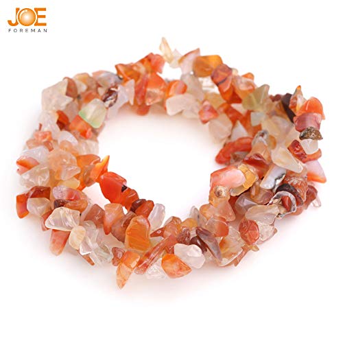 JOE FOREMAN 6-8mm Red Carnelian Gravel Gemstone Chips Beads Freeform Orange Red 34" JOE FOREMAN - Image 2