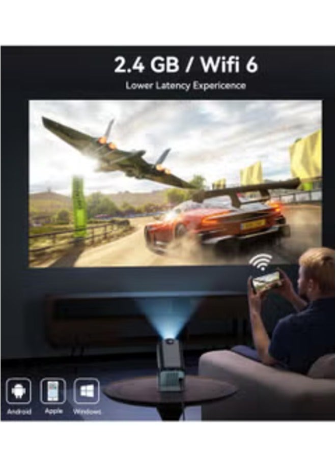 TIGER Mini 4K Native 1080P Smart Projector – Android TV 11.0, WiFi & Bluetooth, Auto Keystone Correction, 10000 Lumens, 180-Degree Rotation, Short Throw – Perfect for Home Theater, Outdoor Movies & Gaming  - Image 3