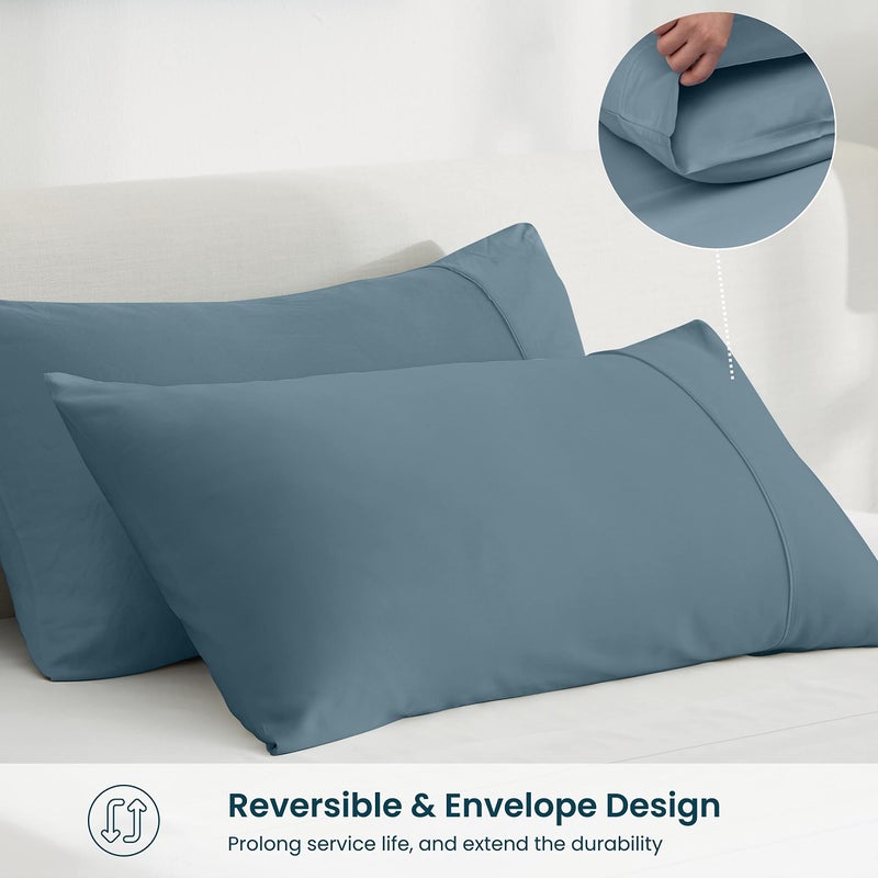 GOKOTTA Soft Standard Pillow Cases  Luxury Silky Cooling Pillow Cases for Hot Sleepers  100% Rayon Derived from Bamboo  Envelope Closure and Reversible Pillowcases for Hair and Face(20""*26"") - Image 2
