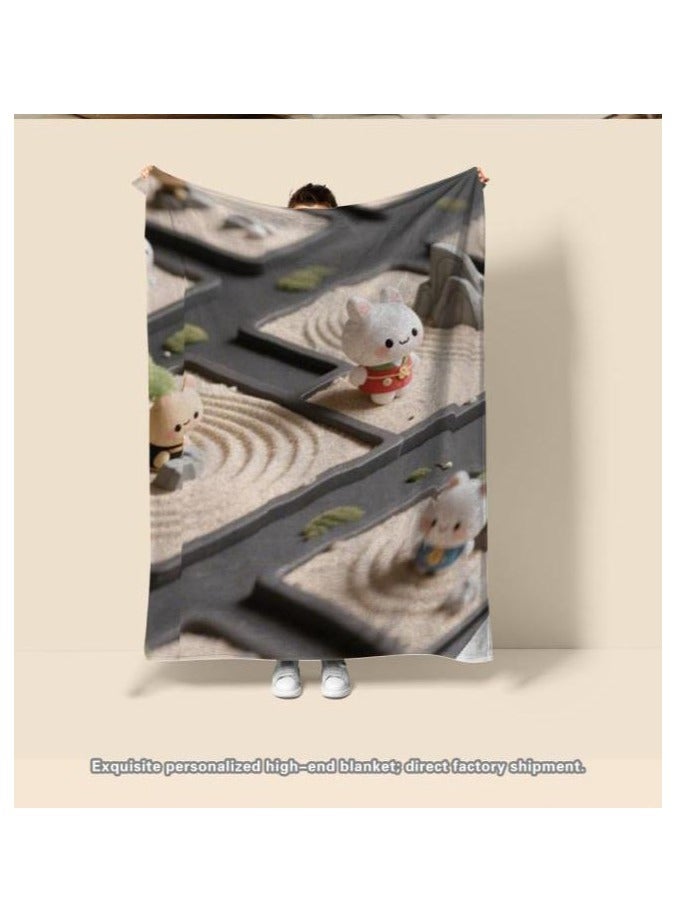 عام بطانية رقيقة من الفانيلا (دافئة ومريحة، ومناسبة للنوم واستخدام الألعاب وإزالة الغبار ومقاومة للرمل) 150 سم * 200 سم - 984 - Image 4