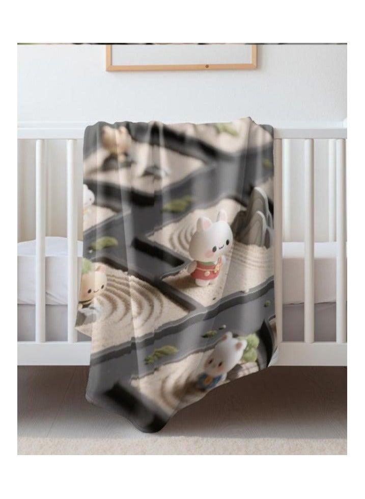 عام بطانية رقيقة من الفانيلا (دافئة ومريحة، ومناسبة للنوم واستخدام الألعاب وإزالة الغبار ومقاومة للرمل) 150 سم * 200 سم - 984 - Image 5