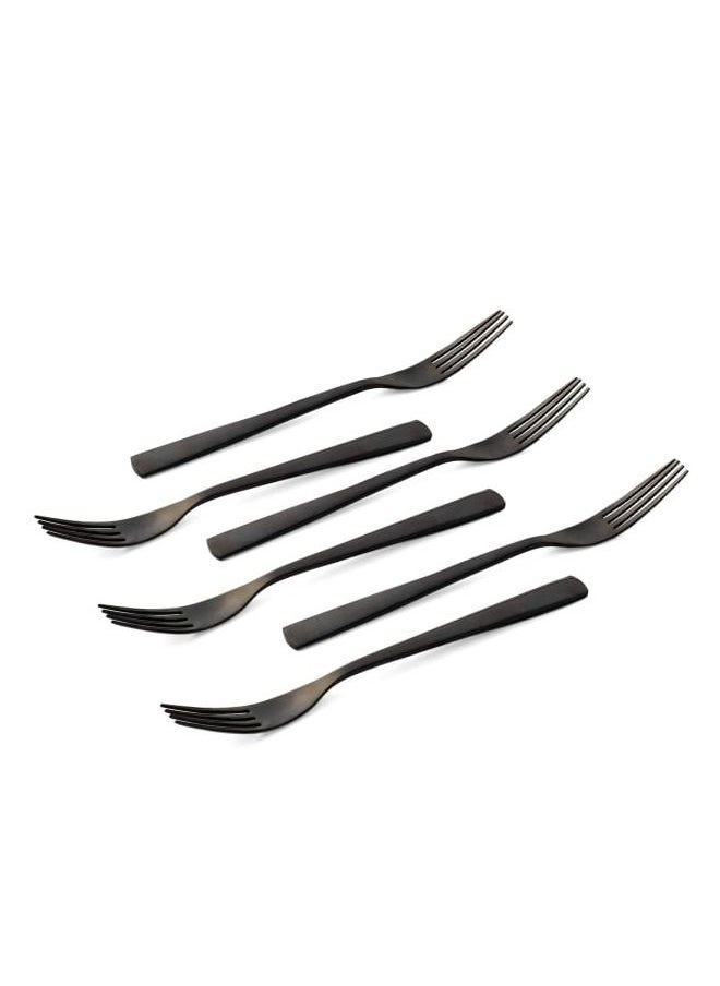 Life Smile 12pcs Cutlery Set, 18/10 Stainless Steel, Flatware Set, 12pcs Dinner Fork, Shine Black, for Home Kitchen, Mirror Polished - Dishwasher Safe  - Image 2