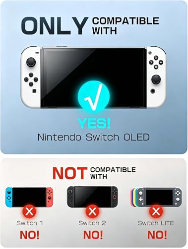 Mumba Dockable Case for Nintendo Switch OLED 2021 Blade Series TPU Grip Protective Cover Accessories Compatible with Nintendo Switch OLED 7 Inch and JoyCon Controller WhiteGold - Image 3