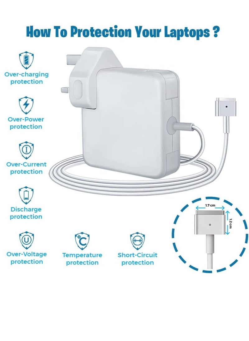 Generic - Compatible with Mac Pro Charger 60w Replacement Mac Power Adapter Magnetic 2 T-Tip for Mac book Pro Models (Retina 13-inch Late 2012-2015) - Image 1