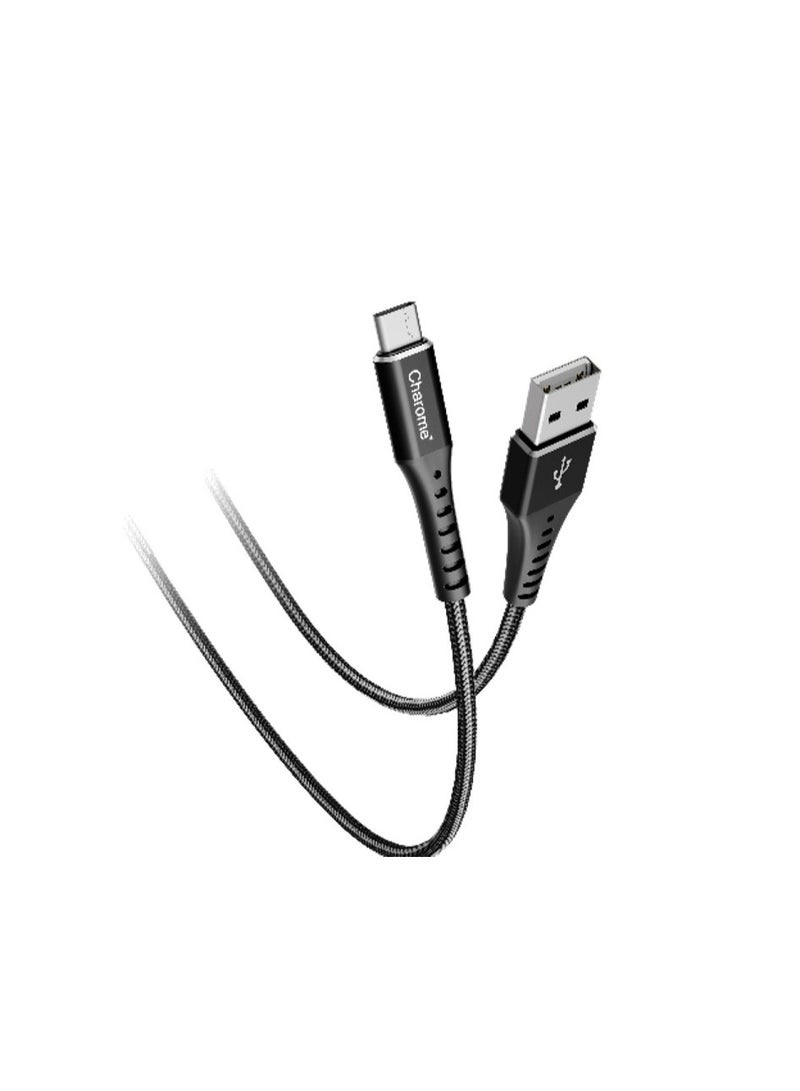 Charome C22-02 USB-A to USB-C Charging Data Cable – 1m, Nylon Braided, 3A Fast Charge - Image 1
