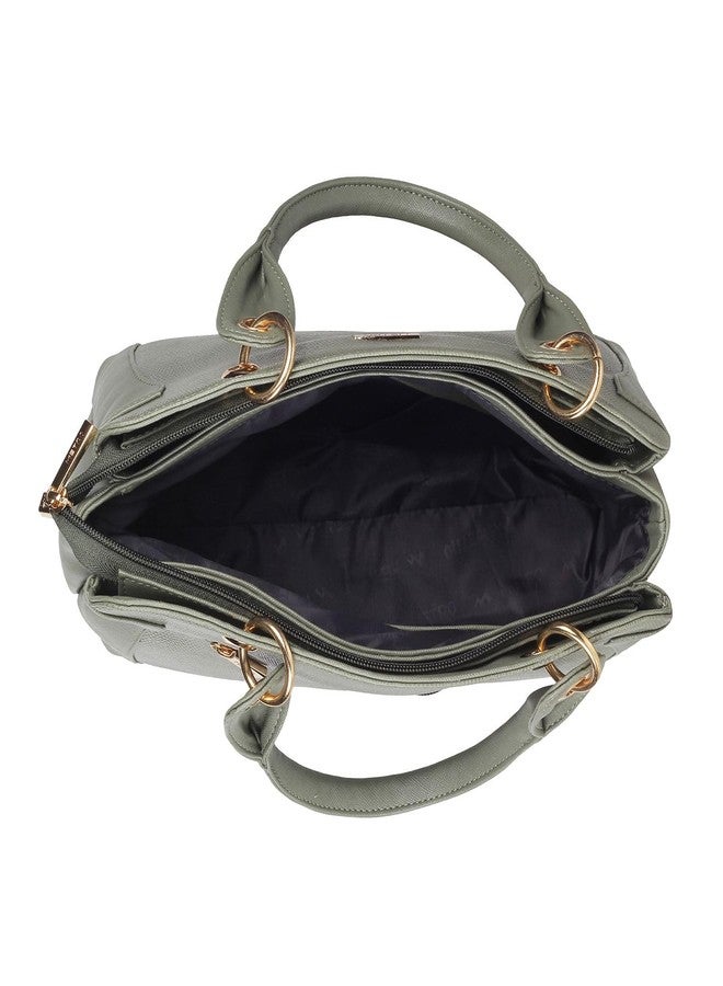 Metro Green Faux Leather Premium Zipper Casual Shoulder Bag For Women - Image 3