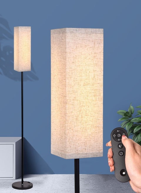 مصباح ارضي LED مزود بجهاز تحكم عن بعد، ابجوره طويله عصري، 4 درجات حرارة للألوان وخافت للضوء بدون خطوات لغرفة المعيشة وغرفة النوم