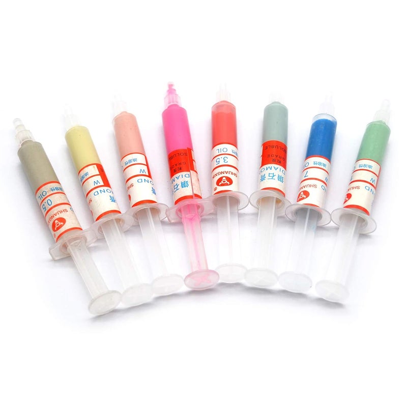 Oudtinx 8pcs 5 Gram Diamond Lapping Paste Polishing Compound for Fine to Final Polishing, Grits 1000# 10000# 0.5-10 Micron - Image 1