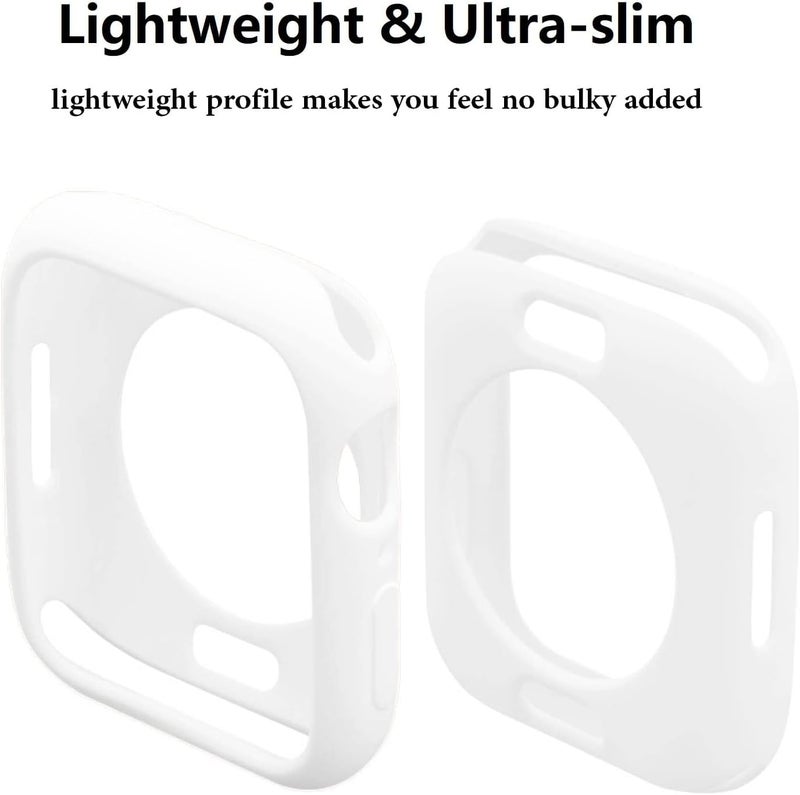 OJOS Compatible for Apple Watch 46mm Series10 All-Round Shockproof TPU Silicone Protective Cover Case for IWatch Series10 (White, Series10 46mm) - Image 2