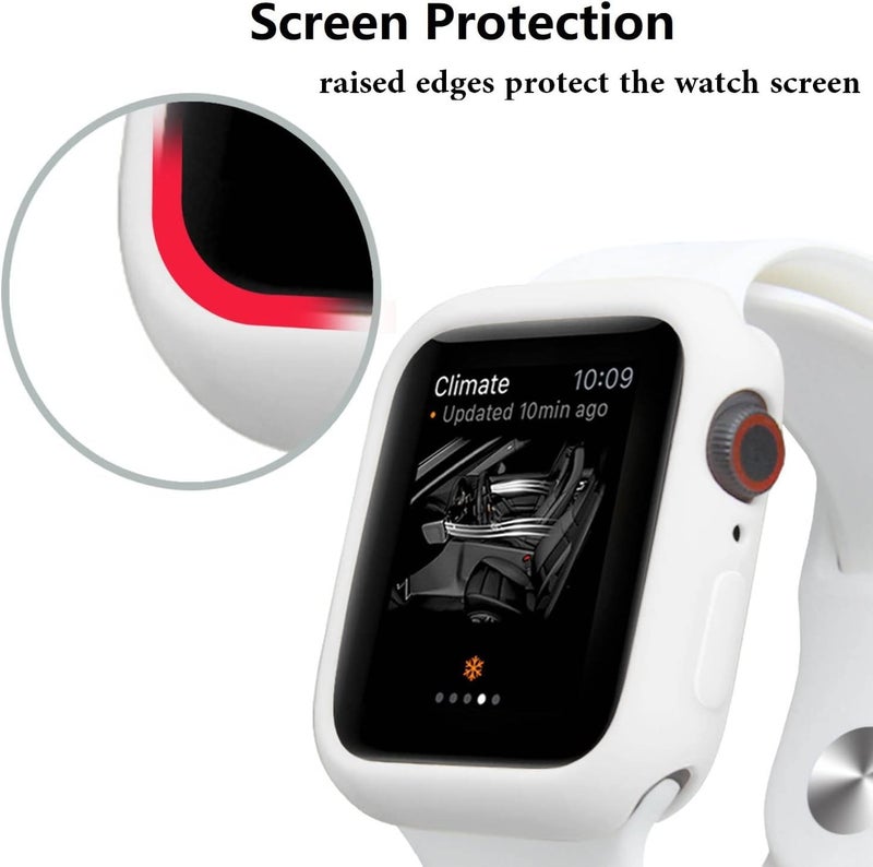 OJOS Compatible for Apple Watch 46mm Series10 All-Round Shockproof TPU Silicone Protective Cover Case for IWatch Series10 (White, Series10 46mm) - Image 4