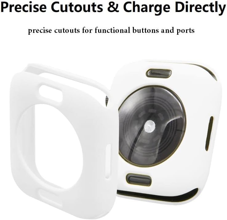 OJOS Compatible for Apple Watch 46mm Series10 All-Round Shockproof TPU Silicone Protective Cover Case for IWatch Series10 (White, Series10 46mm) - Image 3