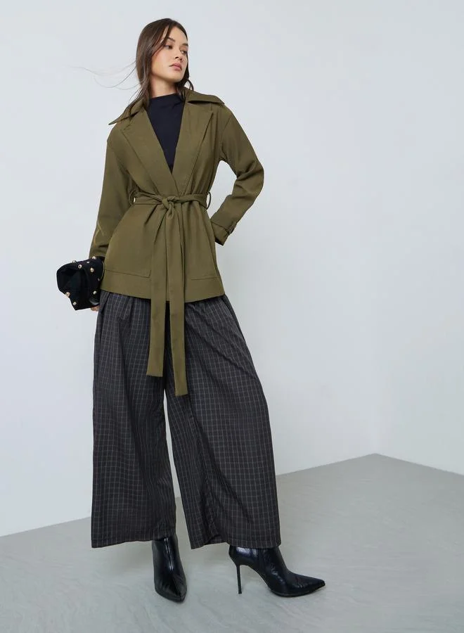 Styli Olive Regular Fit Longline Tailored Jacket
