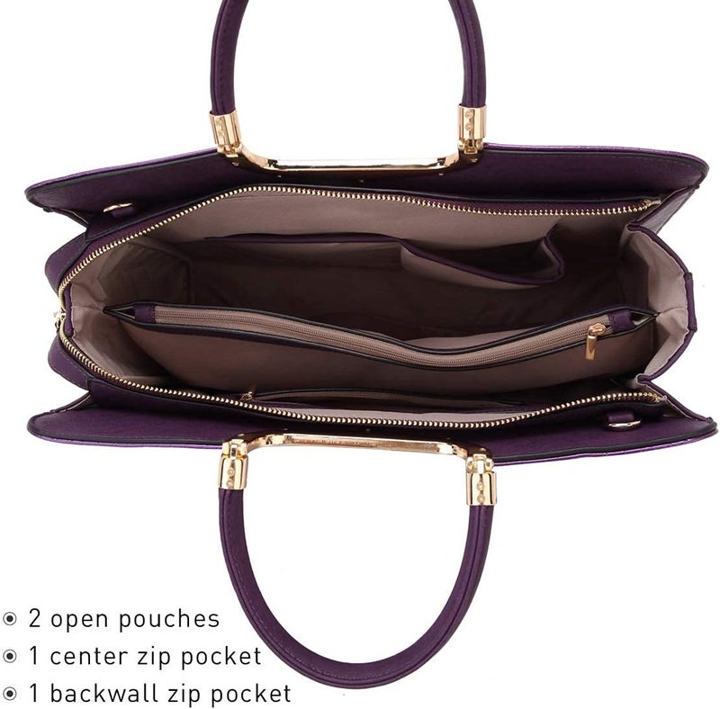 DASEIN Womens Handbag Top Handle Shoulder Bag Tote Satchel Purse Work Bag with Matching Wallet - Image 5