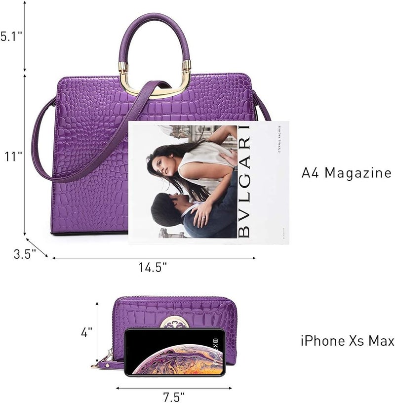 DASEIN Womens Handbag Top Handle Shoulder Bag Tote Satchel Purse Work Bag with Matching Wallet - Image 3