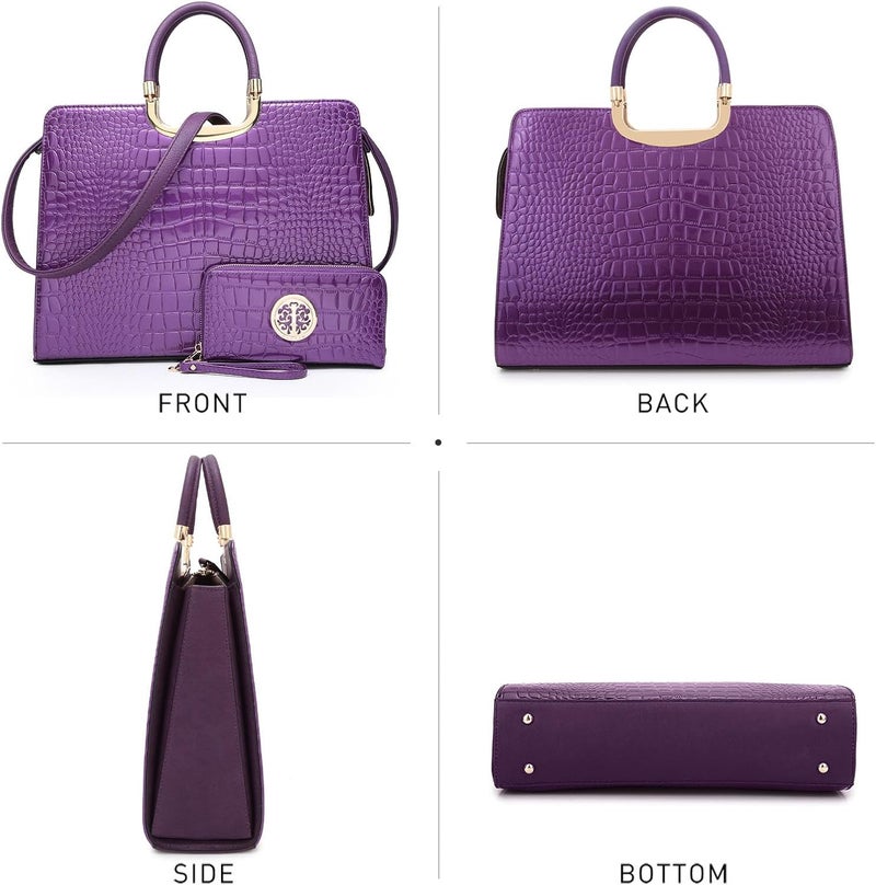 DASEIN Womens Handbag Top Handle Shoulder Bag Tote Satchel Purse Work Bag with Matching Wallet - Image 4