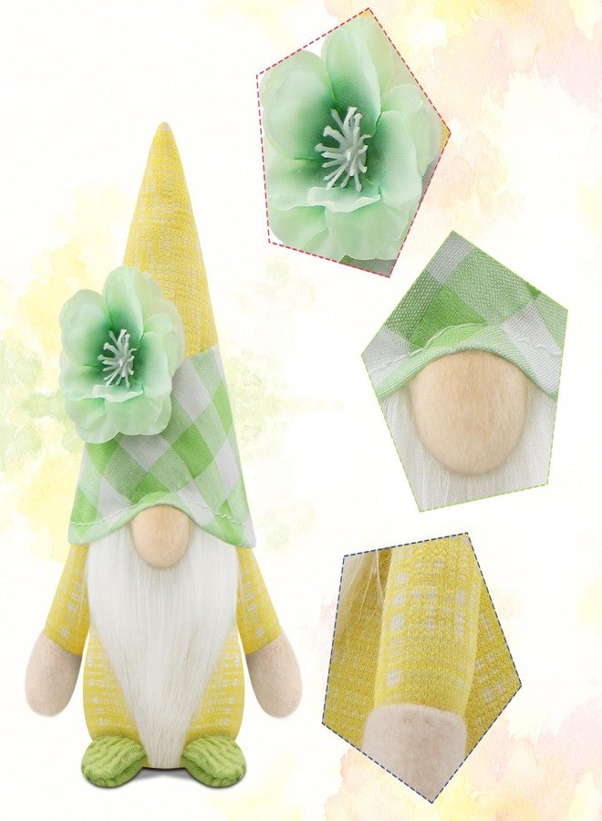 Gehydy Set of 3 Spring Gnomes Decoration Summer Easter Flower Gnome Handmade Decor for Home Kitchen Tiered Tray - Image 3