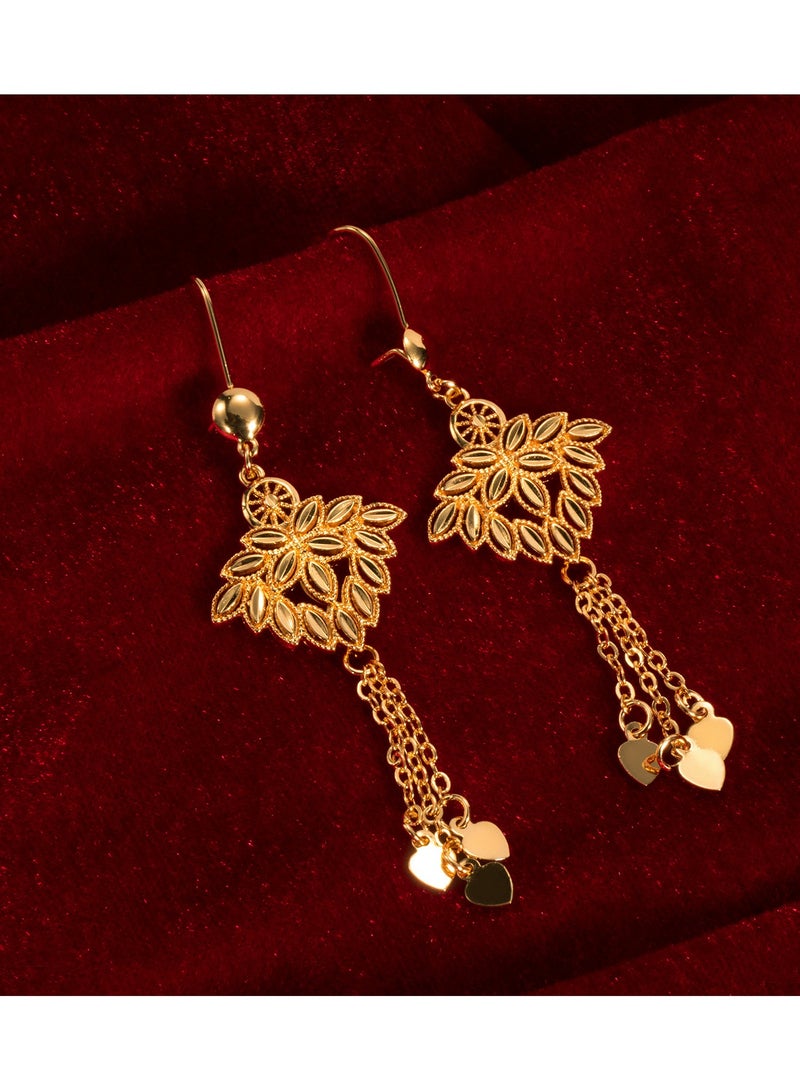 JOOLI Ladies Jewelry 4 Pieces Necklace Dubai Wedding Bride Accessories Bracelet Ring Earrings Fashion Gold - Image 5