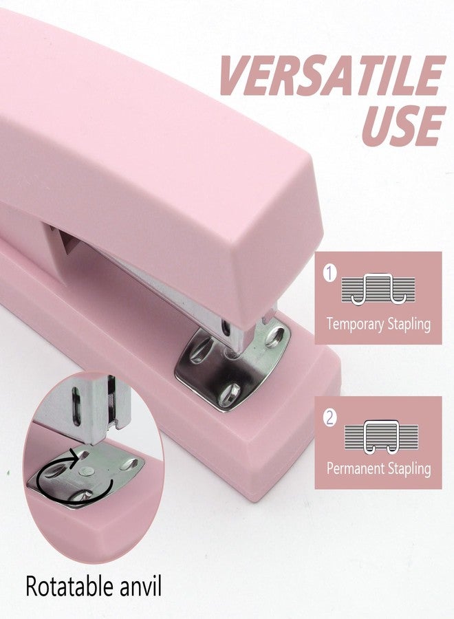 UPSIME Pink Office Stapler, 25 Sheet Capacity with 2000 Staples and Staple Remover, Desktop Stapler,Pink Office Supplies for Students and Office Clerks - Image 3