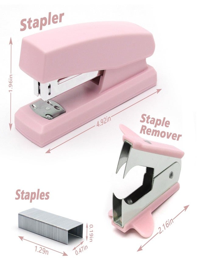 UPSIME Pink Office Stapler, 25 Sheet Capacity with 2000 Staples and Staple Remover, Desktop Stapler,Pink Office Supplies for Students and Office Clerks - Image 2