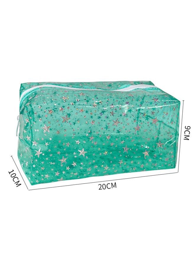 TotePrint 1PCS Star Printing Clear Cosmetics Makeup Bag 7.9x3.94x3.5inch Waterproof Travel Toiletry Storage Bag Vinyl Plastic PVC Zippered Organizer for Girls Friends Women, pink, 7.9 x 3.9 x 3.54 - Image 2