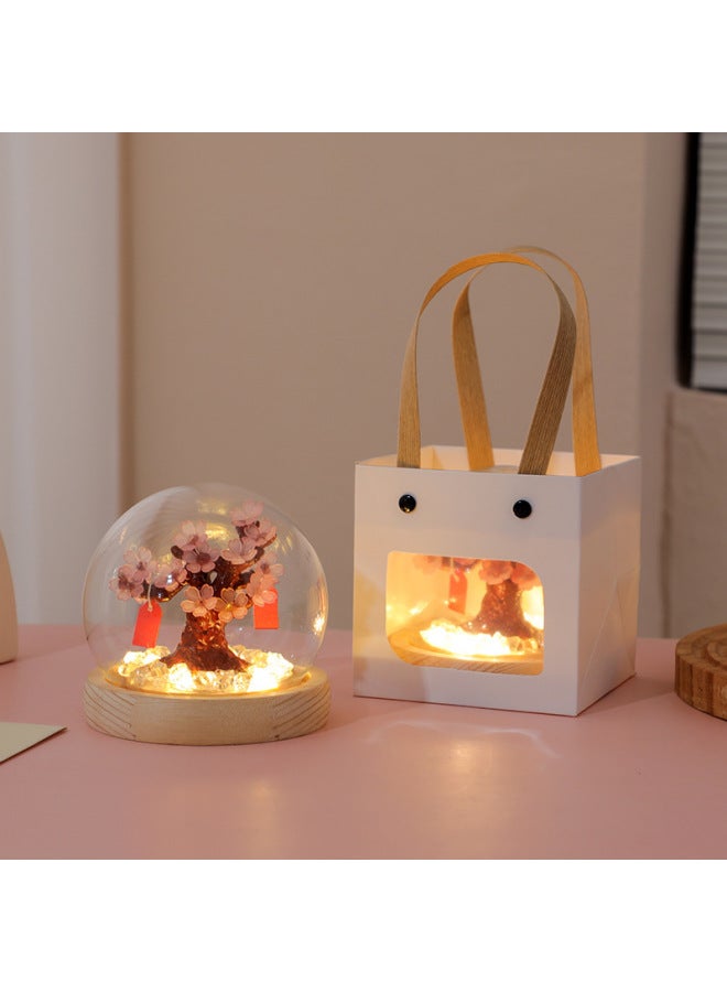 Creative Handmade Atmosphere Light Bedroom Warm Decorative Ornaments DIY Cherry Tree Peach Blossom Night Light-Color:1 Set Of Separate Lampshades (excluding Material Package)-Size:Includes Gift Bag/send Tutorial  - Image 3