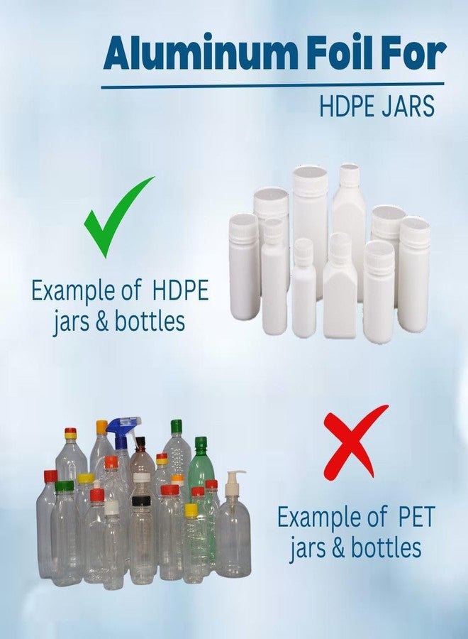 Self Lub Aluminium Foil for Packing HDPE Plastic Jars & Bottles | Jar Sealing Foil | Silver Induction Seal Liner for Leak-Proof Packaging (100mm - 500pcs) - Image 2