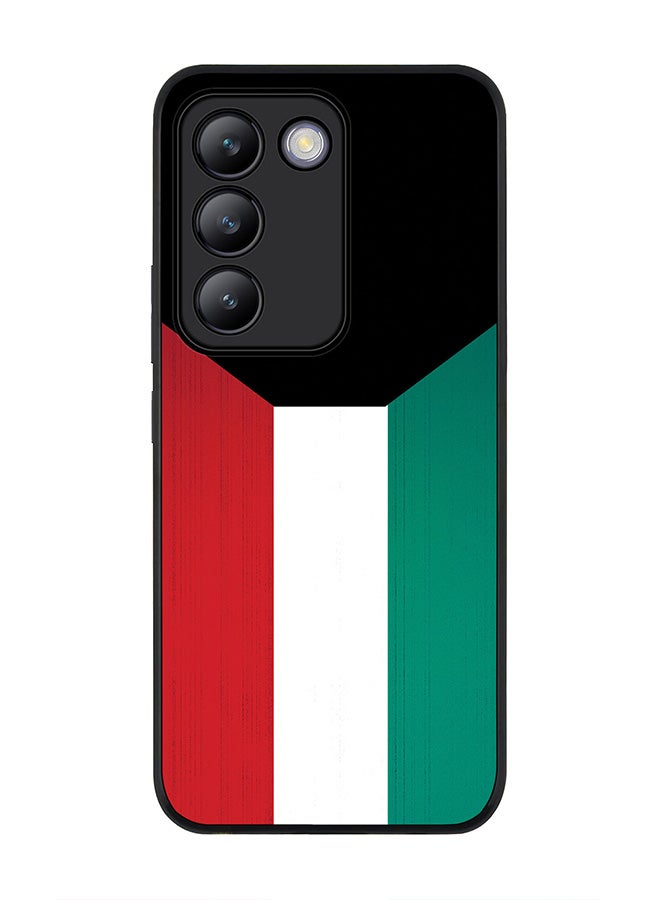 Stylizedd Rugged Black edge case for Vivo V30 Lite 5G, Slim fit Soft Case Flexible Rubber Edges Anti Drop TPU Gel Thin Cover -  Flag Of Kuwait - Image 1