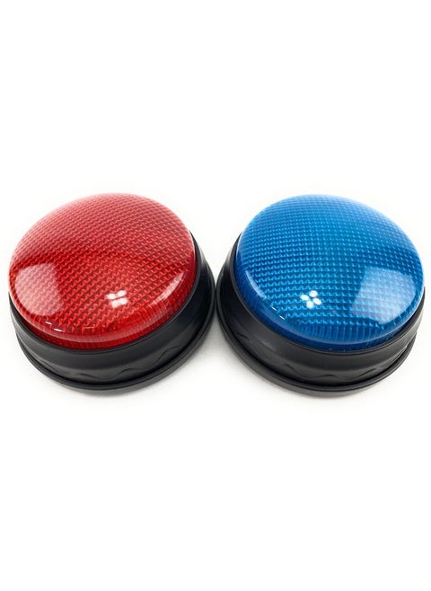 Lights & Sounds Electronic 3 Mode Red & Blue Game Answer Buzzer And Count Down Timer Gift Set Bundle (Perfect For Games, Classrooms, Etc.) - 2 Pack
