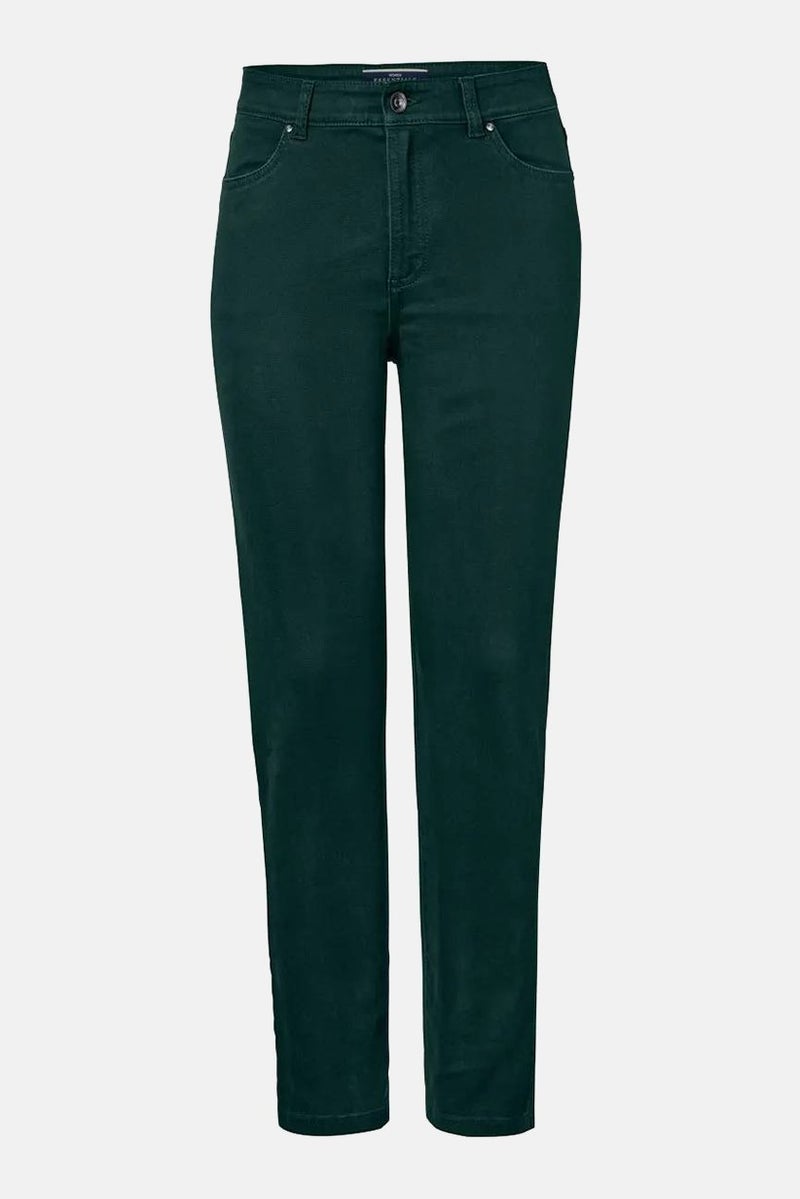 Tchibo Women Regular Fit Plain Pants, Green - Image 2