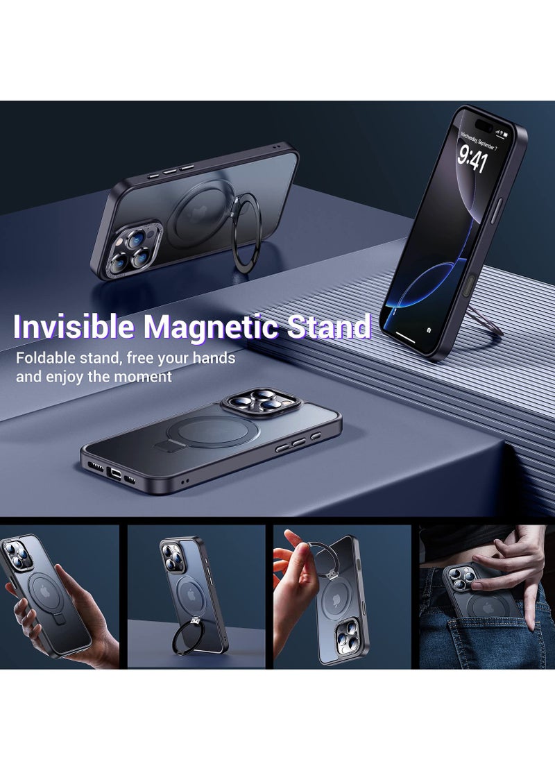 Eligo iPhone 16 Pro Max Magnetic MagSafe Case with Invisible Stand Matte Shockproof Phone Cover Full Protection Magnetic Kickstand for Apple 16 Pro Max 2024 Black Everyday Use Gift - Image 5