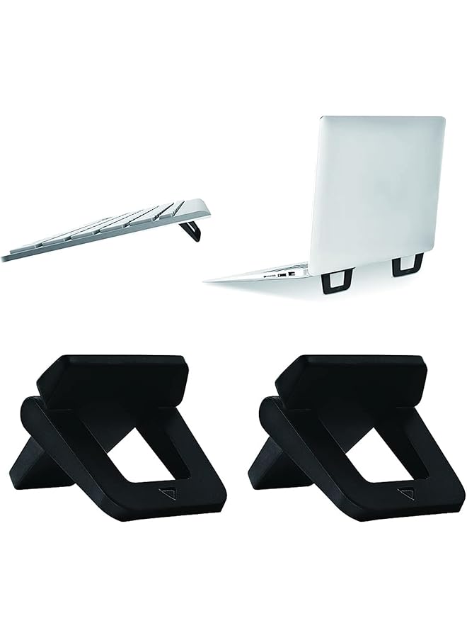 erorex 2Pcs Self Adhesive Mini Portable Laptop Stand Invisible Computer Stand Foldable Ergonomic Desktop Stand Compatible With 10 17 Inch Laptops Tablets  - Image 1