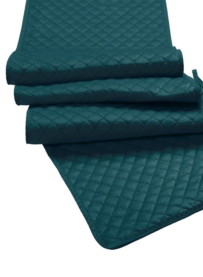 Homerz Premium Velvet Runner for 6 Seater Dining Table, 12x72 inch Size (Teal) - Image 3