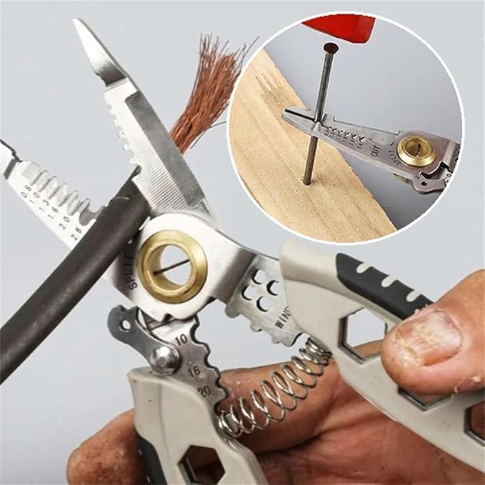 Cannagenix MultiFunctional Cable Stripper 9 in 1 Wire Stripper Circuit Cutter for Home and Office Use Grey Color