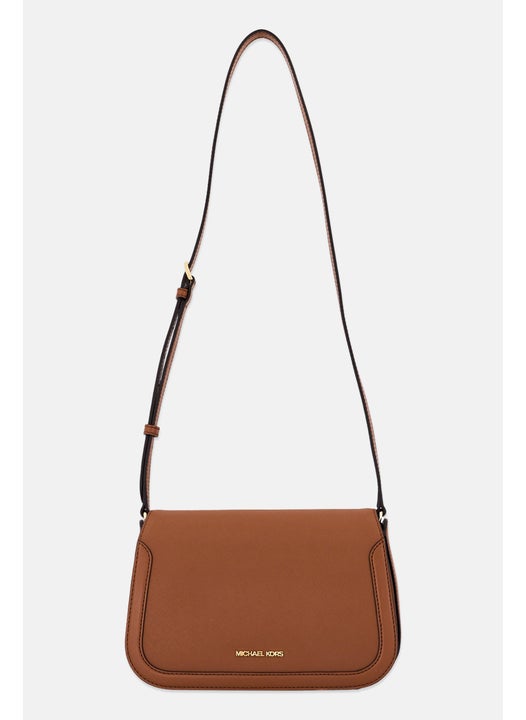 Women Brand Logo Cross Body Bag 18 H x 27 L x 8 W cm, Brown