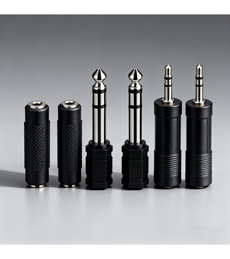 6 قطع محول صوت من 3.5 ملم إلى 6.5 ملم، موصل مزدوج الجوانب لسماعات الرأس والمكبرات الصوتية - Image 1