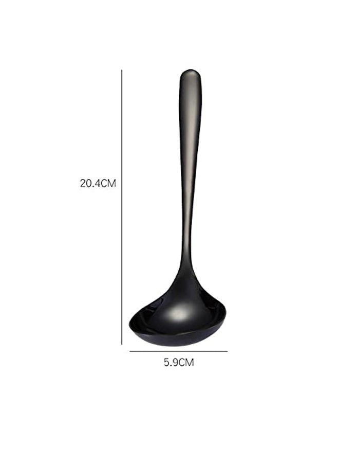 MBBITL 2-Pack Black Soup Ladle 304 Stainless Steel Spoon Kitchen Serving Sauce Server - Image 3
