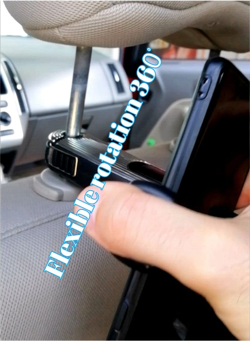 مينتو اوتو حامل الموبايل للمقعد الخلفي | خطاف حامل للهواتف على مسند رأس الكرسي في السيارة. - Image 4