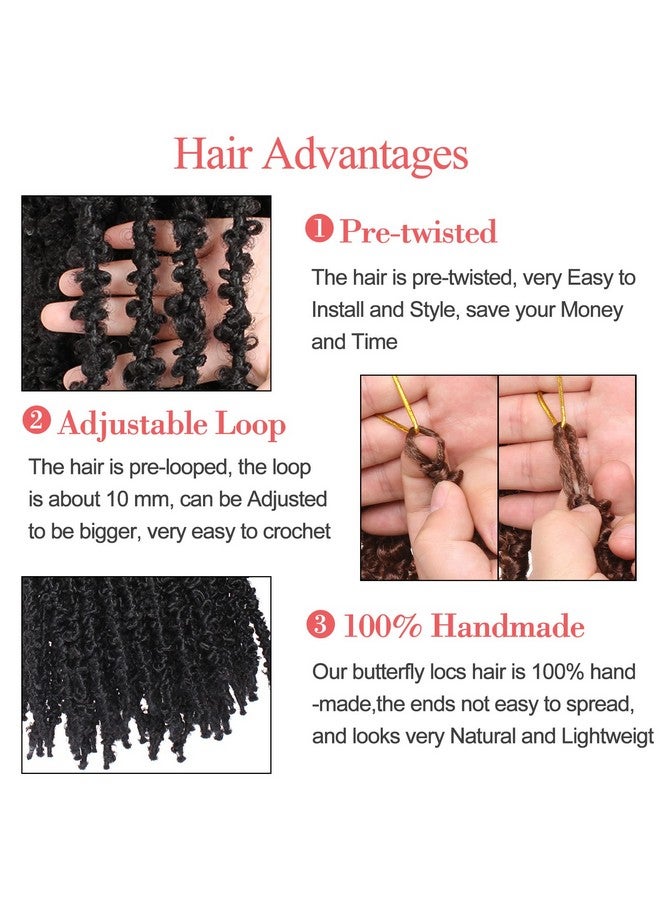 Leeven 24 Inch Butterfly Locs Crochet Hair 6 Packs Distressed Faux Locs Crcoeht Hair 1B# Pre-twsied Synthetic Fluffy Goddess Butterfly Soft Locs Crochet Braids Hair Extensions - Image 4