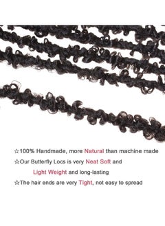 Leeven Leeven 24 Inch Butterfly Locs Crochet Hair 6 Packs Distressed Faux Locs Crcoeht Hair 1B# Pre-twsied Synthetic Fluffy Goddess Butterfly Soft Locs Crochet Braids Hair Extensions  - Image 5