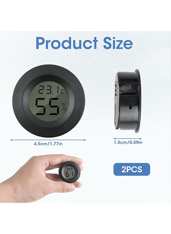 Reptile Thermometer Hygrometer, Digital hygrometer thermometer Gauge for Incubators Breeding Boxes Terrariums Hygrometer, Switchable Celsius/Fahrenheit Black - Image 2