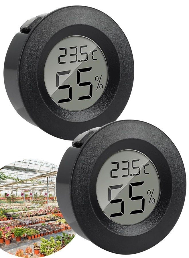 Reptile Thermometer Hygrometer, Digital hygrometer thermometer Gauge for Incubators Breeding Boxes Terrariums Hygrometer, Switchable Celsius/Fahrenheit Black - Image 1