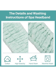 Chuangdi 3 Pieces Spa Facial Headband for Makeup and Washing Face Terry Cloth Hairband Yoga Sports Shower Facial Elastic Head Band Wrap for Girls and Women (Light Orange, Light Purple, Light Green)  - Image 4