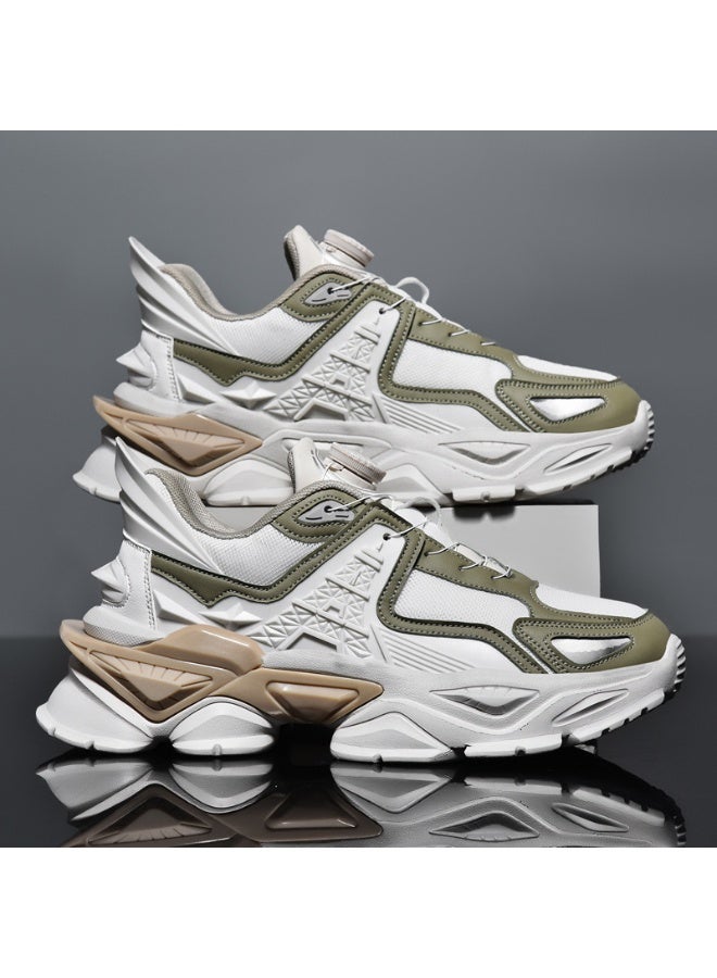 NIBEMINENT Lightweight Running Shoes for Men Woman Designer Wear Resistant Leather Casual Sneakers Lace Up Male Outdoor Sports Shoe - Image 1